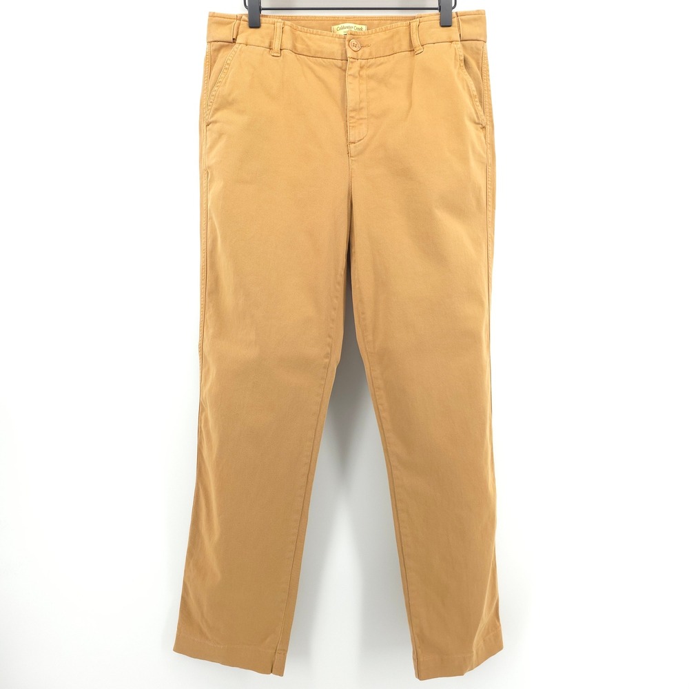 Coldwater Creek Natural Fit Women Chinos 10 Tan Khaki Straight Leg Pants